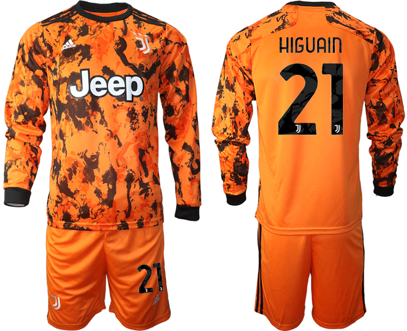 2020-21 Juventus away  21# HIGUAIN long sleeve soccer jerseys