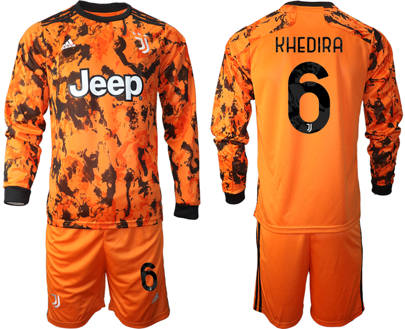 2020-21 Juventus away  6# KHEDIRA long sleeve soccer jerseys