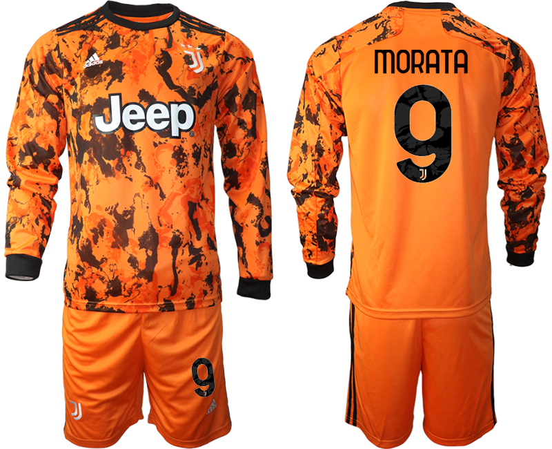 2020-21 Juventus away  9# MORATA long sleeve soccer jerseys