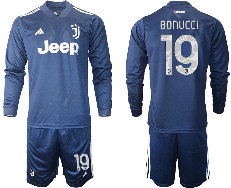 2020-21 Juventus away 19# BONUCCI long sleeve soccer jerseys