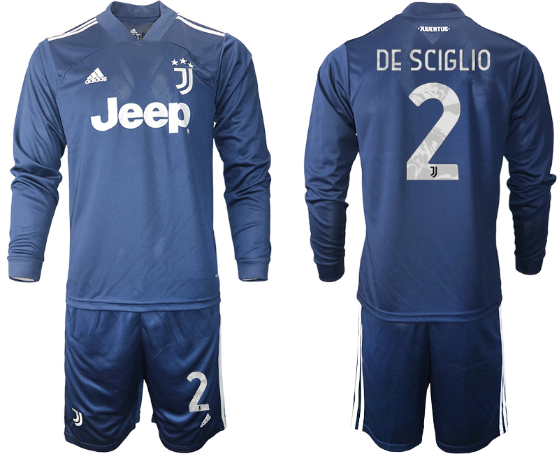 2020-21 Juventus away 2# DE SCIGLIO long sleeve soccer jerseys