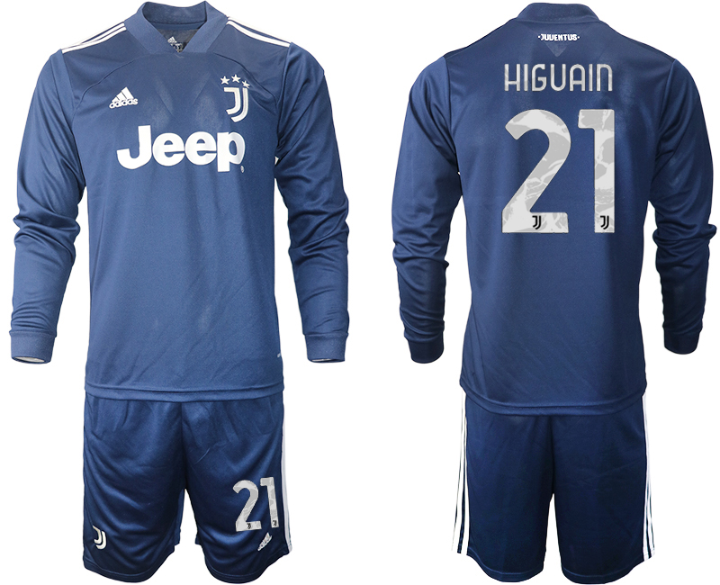 2020-21 Juventus away 21# HIGUAIN long sleeve soccer jerseys