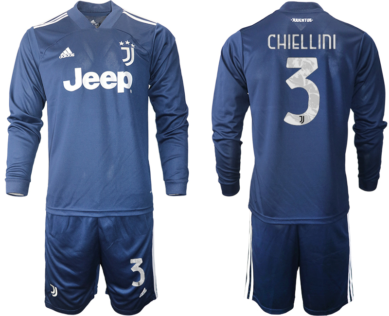 2020-21 Juventus away 3# CHIELLINI long sleeve soccer jerseys