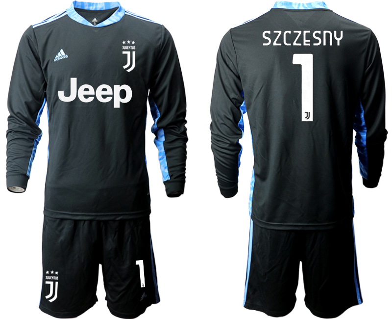 2020-21 Juventus black goalkeeper 1# SZCZESNY long sleeve soccer jerseys