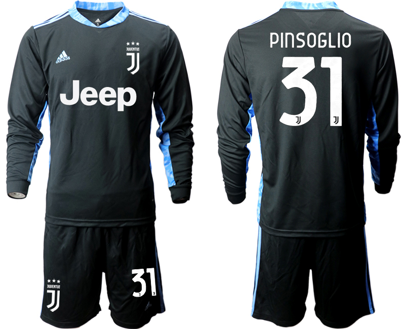 2020-21 Juventus black goalkeeper 31# PINSOGLIO long sleeve soccer jerseys