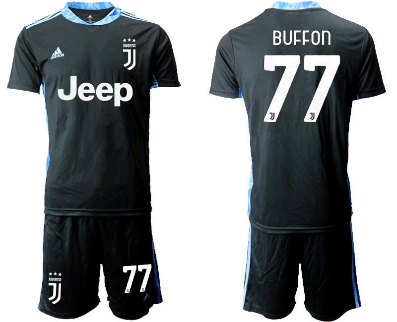 2020-21 Juventus black goalkeeper 77# BUFFON soccer jerseys