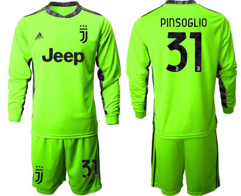 2020-21 Juventus fluorescent green goalkeeper 31# PINSOGLIO long sleeve soccer jerseys