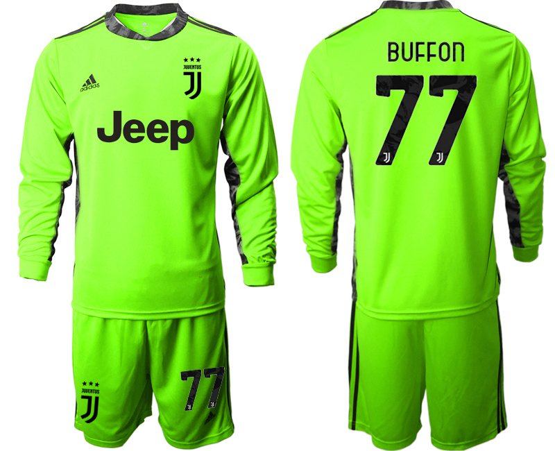 2020-21 Juventus fluorescent green goalkeeper 77# BUFFON long sleeve soccer jerseys