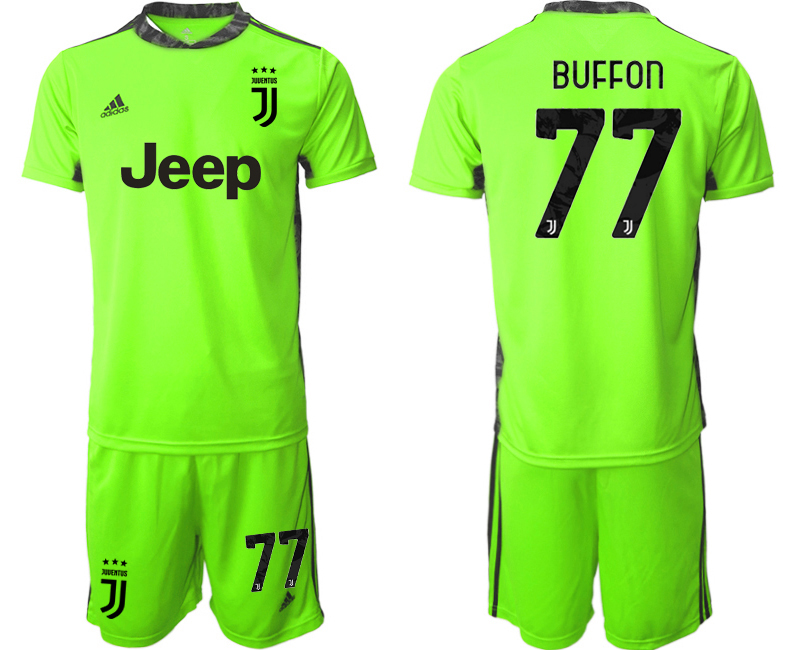 2020-21 Juventus fluorescent green goalkeeper 77# BUFFON soccer jerseys