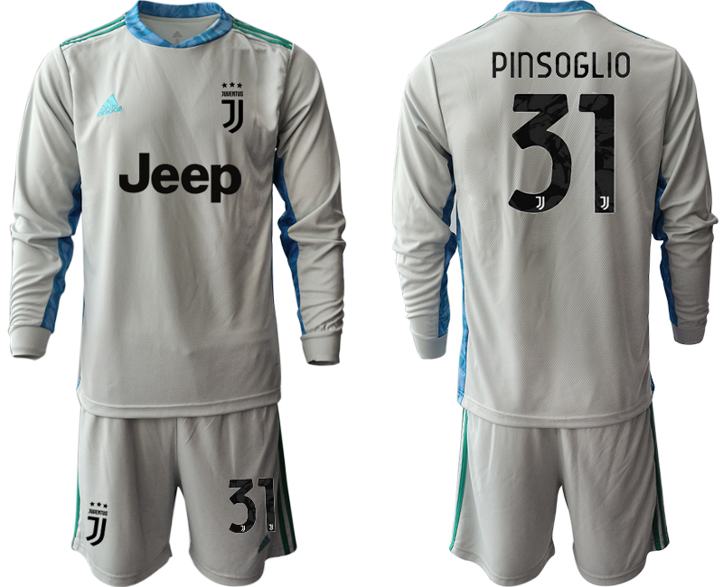 2020-21 Juventus gray goalkeeper 31# PINSOGLIO long sleeve soccer jerseys