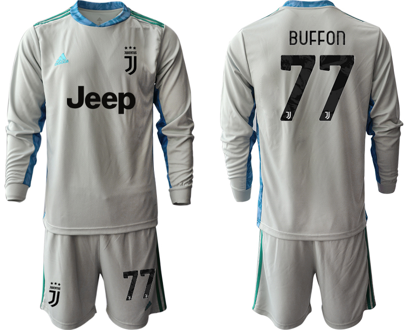 2020-21 Juventus gray goalkeeper 77# BUFFON long sleeve soccer jerseys