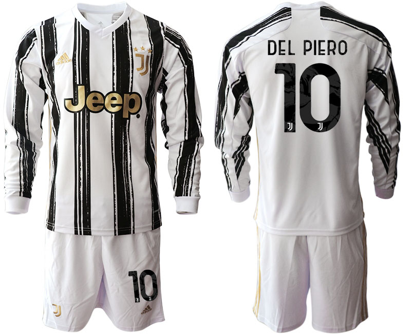 2020-21 Juventus home 10# DEL PLERO long sleeve soccer jerseys