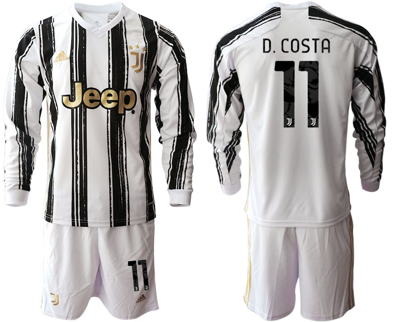 2020-21 Juventus home 11# D.COSTA long sleeve soccer jerseys