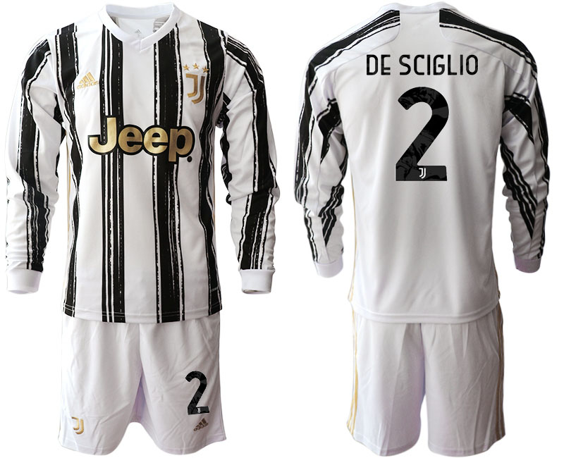 2020-21 Juventus home 2# DE SCIGLIO long sleeve soccer jerseys