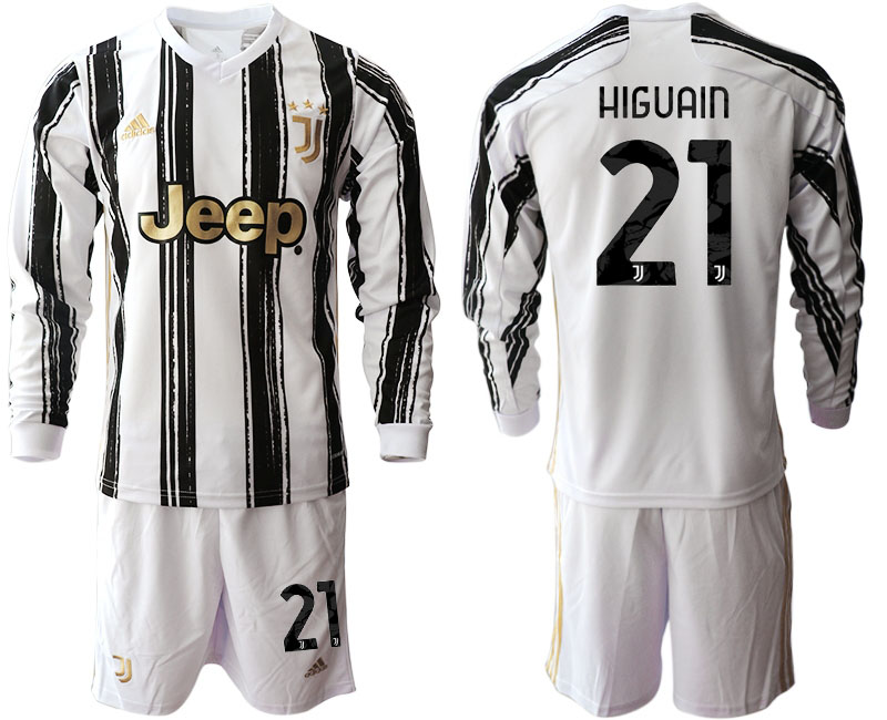 2020-21 Juventus home 21# HIGUAIN long sleeve soccer jerseys