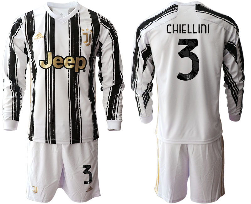 2020-21 Juventus home 3# CHIELLINI long sleeve soccer jerseys