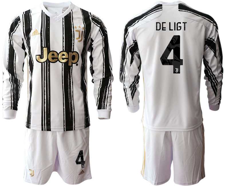 2020-21 Juventus home 4# DE LIGT long sleeve soccer jerseys