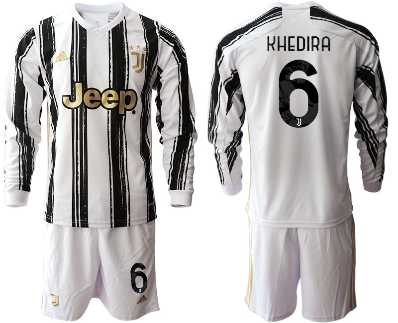 2020-21 Juventus home 6# KHEDIRA long sleeve soccer jerseys