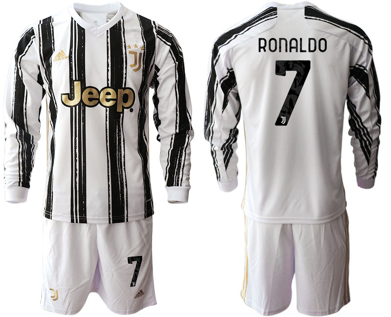 2020-21 Juventus home 7# RONALDO long sleeve soccer jerseys