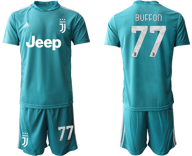 2020-21 Juventus lake blue goalkeeper 77# BUFFON soccer jerseys