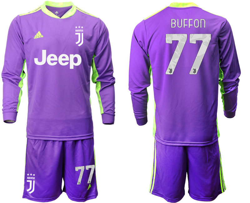 2020-21 Juventus purple goalkeeper 77# BUFFON long sleeve soccer jerseys