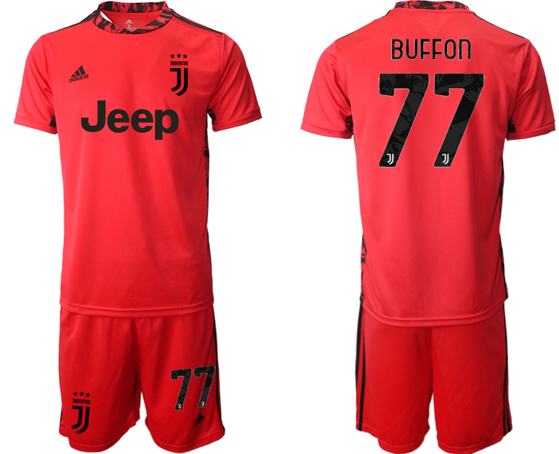 2020-21 Juventus red goalkeeper 77# BUFFON soccer jerseys