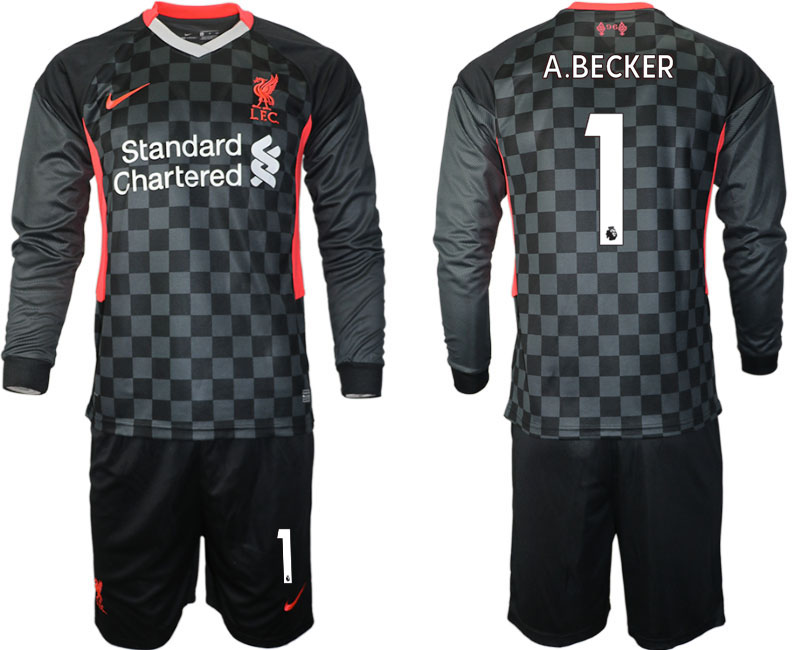 2020-21 Liverpool away  1# A.BECKER long sleeve soccer jerseys