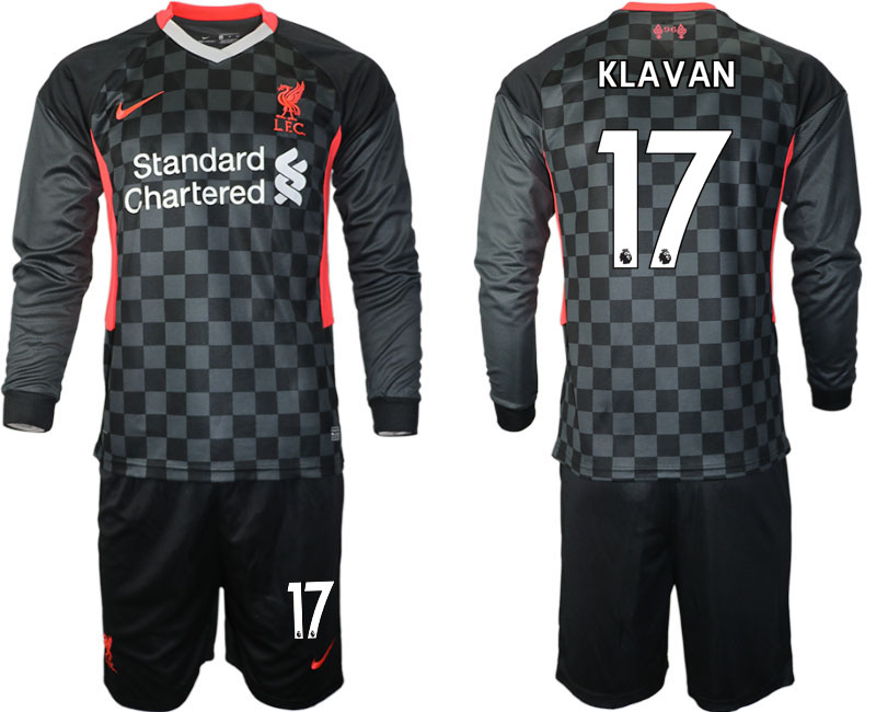 2020-21 Liverpool away  17# KLAVAN long sleeve soccer jerseys