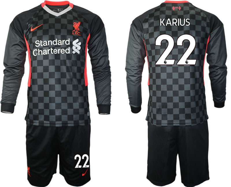 2020-21 Liverpool away  22# KARIUS long sleeve soccer jerseys