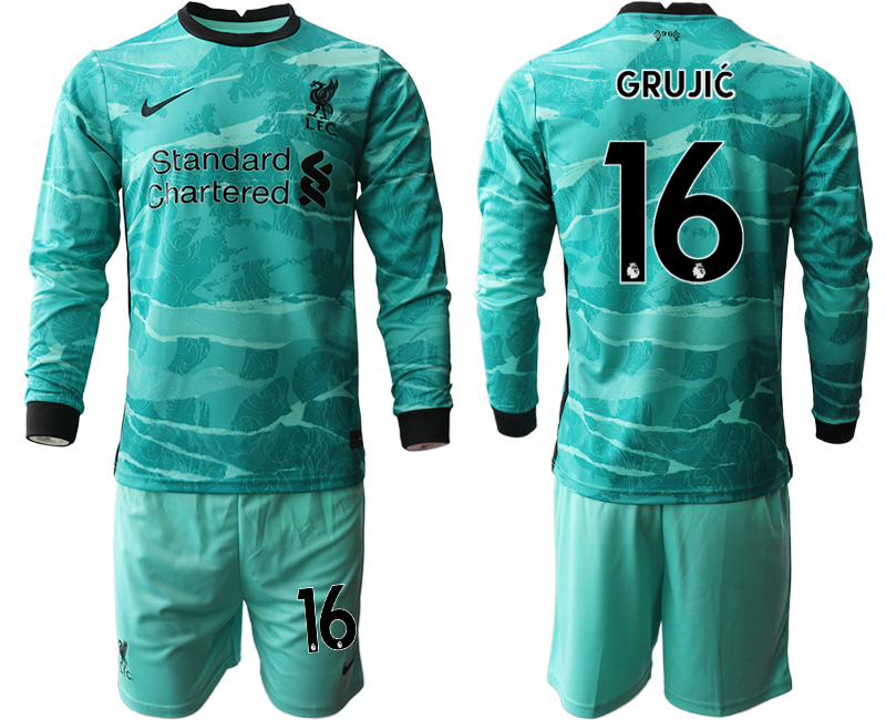 2020-21 Liverpool away 16# GRUJIC long sleeve soccer jerseys