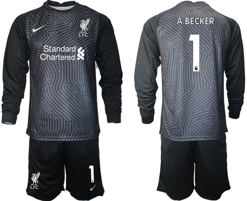 2020-21 Liverpool black goalkeeper 1# A.BECKER long sleeve soccer jerseys