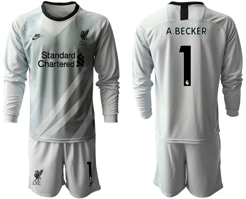 2020-21 Liverpool gray goalkeeper 1# A.BECKER long sleeve soccer jerseys.