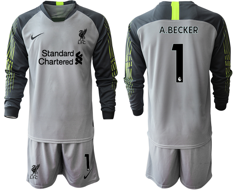 2020-21 Liverpool gray goalkeeper 1# A.BECKER long sleeve soccer jerseys