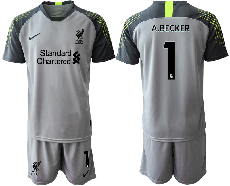 2020-21 Liverpool gray goalkeeper 1# A.BECKER soccer jerseys.