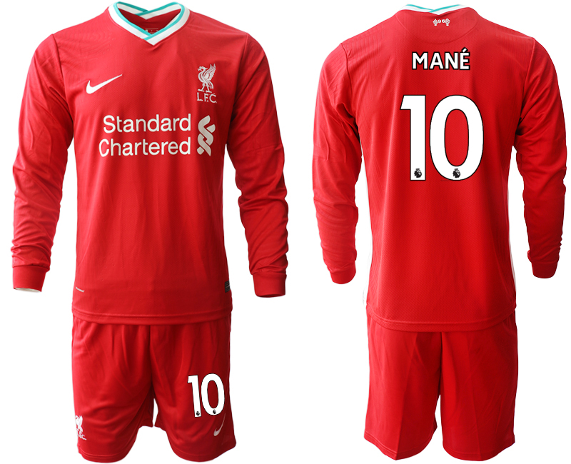 2020-21 Liverpool home 10# MANE long sleeve soccer jerseys