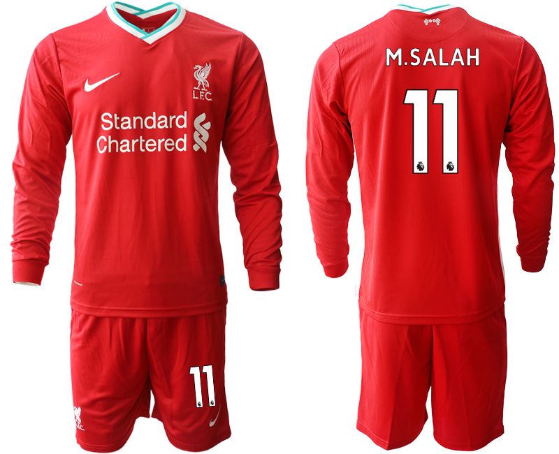 2020-21 Liverpool home 11# M.SALAH long sleeve soccer jerseys