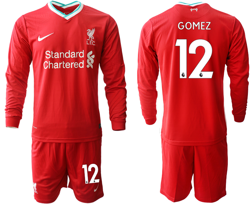 2020-21 Liverpool home 12# GOMEZ long sleeve soccer jerseys