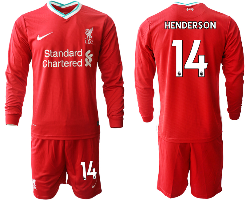 2020-21 Liverpool home 14# HENDERSON long sleeve soccer jerseys