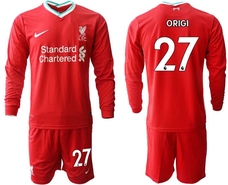 2020-21 Liverpool home 27# ORIGI long sleeve soccer jerseys