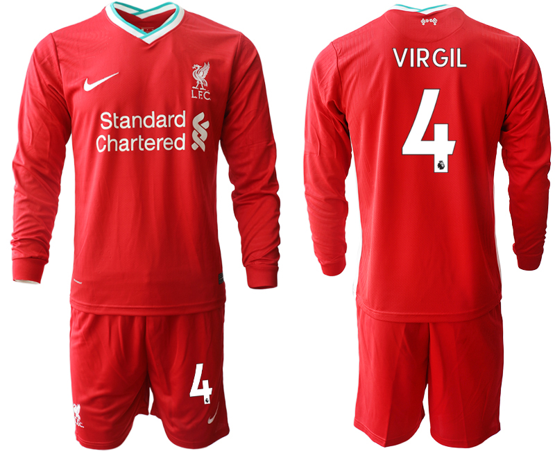 2020-21 Liverpool home 4# VIRGIL long sleeve soccer jerseys