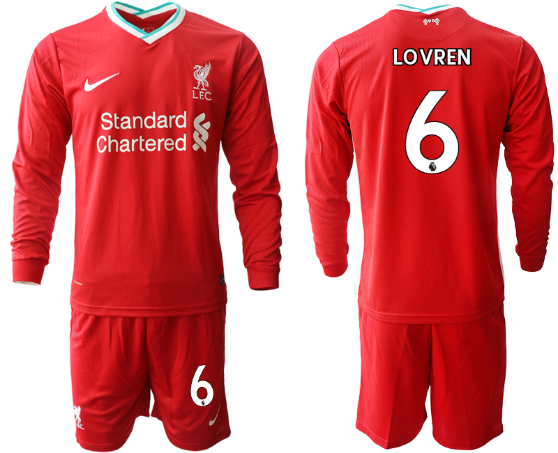 2020-21 Liverpool home 6# LOVREN long sleeve soccer jerseys