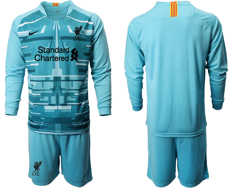 2020-21 Liverpool lake blue goalkeeper long sleeve soccer jerseys