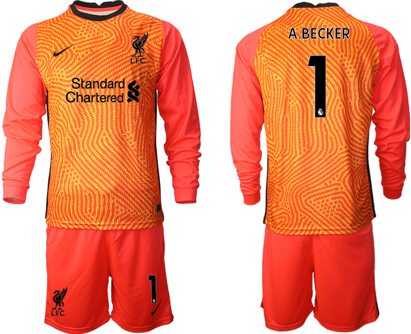 2020-21 Liverpool red goalkeeper 1# A.BECKER long sleeve soccer jerseys