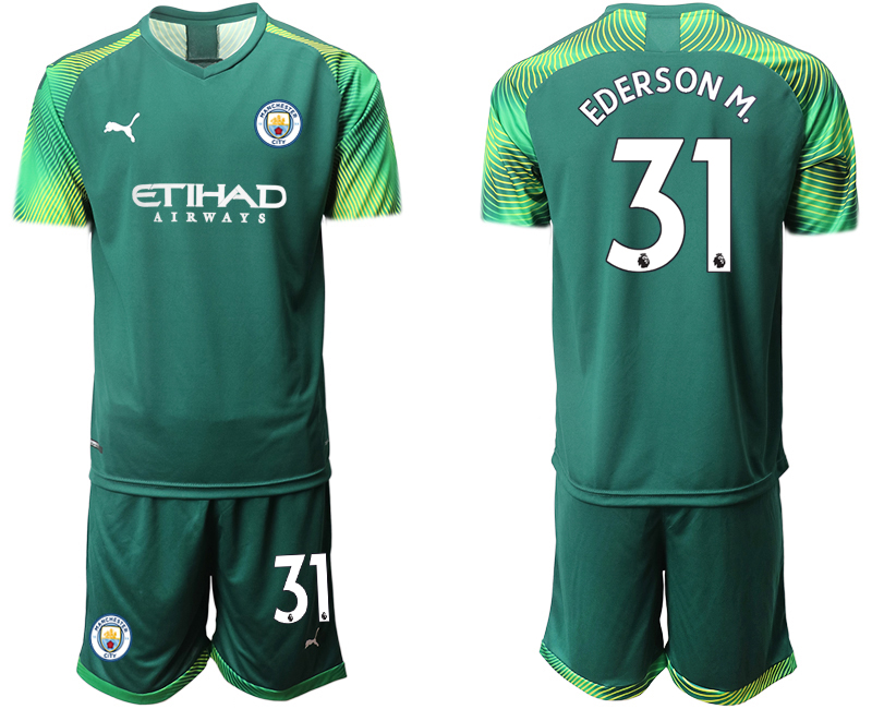 2020-21 Manchester City Dark green goalkeeper 31# EDERSONM. soccer jerseys