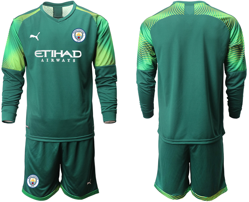 2020-21 Manchester City Dark green goalkeeper long sleeve soccer jerseys