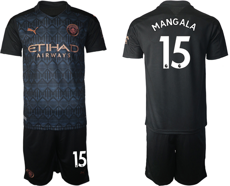 2020-21 Manchester City away 15# MANGALA soccer jerseys