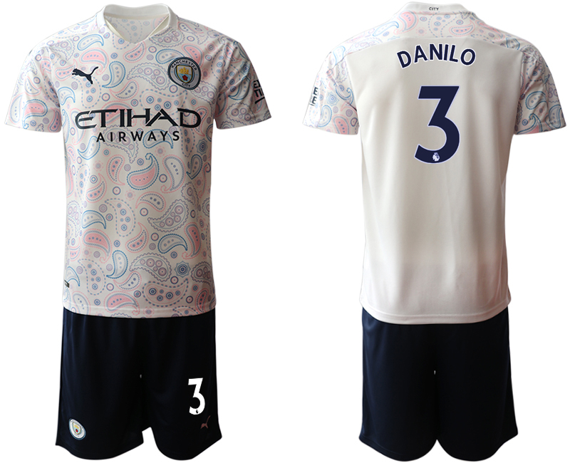 2020-21 Manchester City away 3# DANILO white soccer jerseys