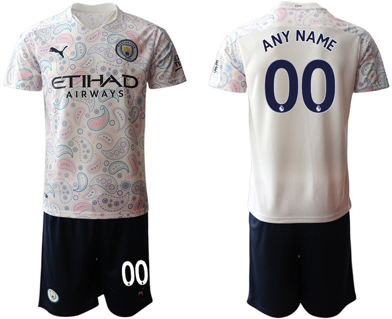 2020-21 Manchester City away any name white custom soccer jerseys