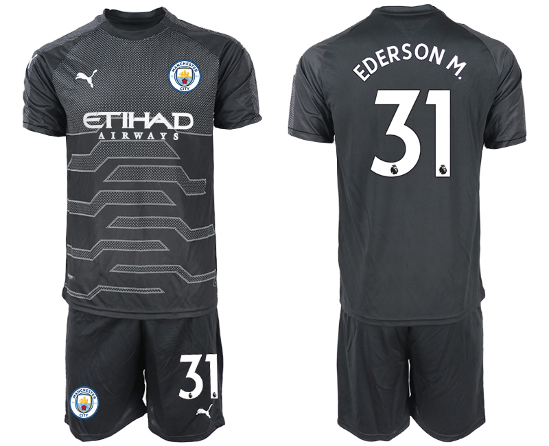 2020-21 Manchester City black goalkeeper 31# EDERSONM. soccer jerseys.