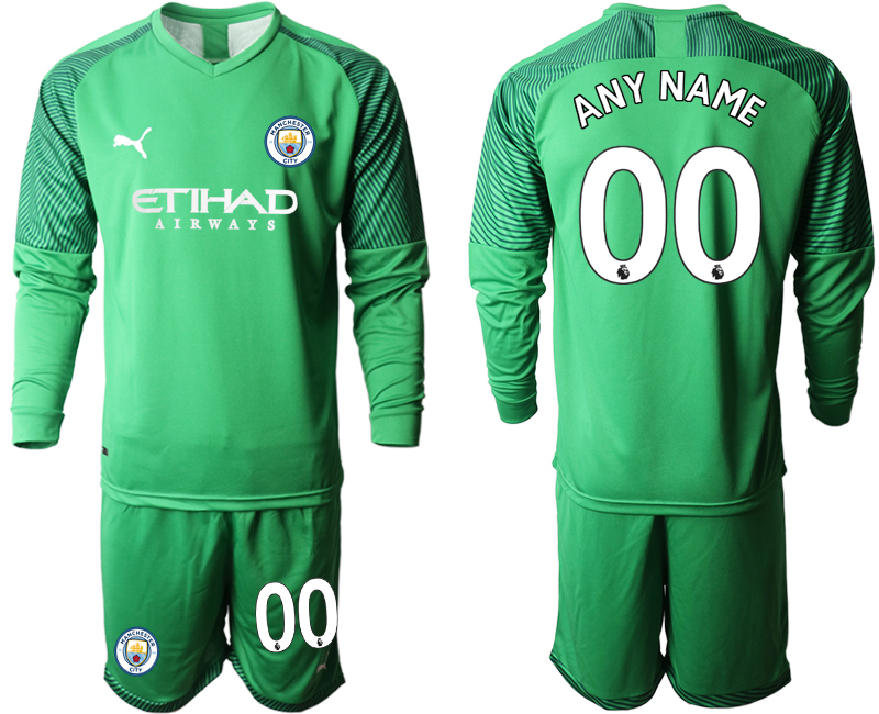 2020-21 Manchester City green goalkeeper any name custom long sleeve soccer jerseys